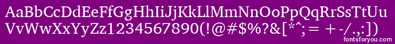 フォントCharisSil – 紫の背景に白い文字