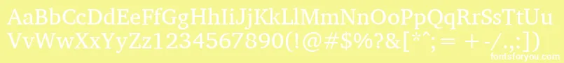 フォントCharisSil – 黄色い背景に白い文字