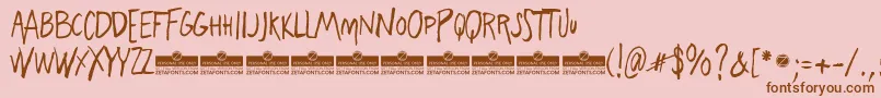 FreehandBlockletter Font – Brown Fonts on Pink Background