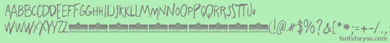 FreehandBlockletter Font – Gray Fonts on Green Background