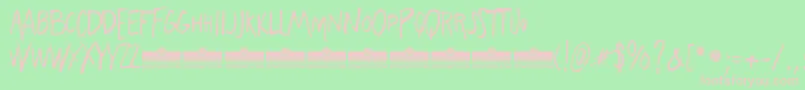 FreehandBlockletter Font – Pink Fonts on Green Background