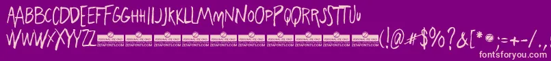 FreehandBlockletter Font – Pink Fonts on Purple Background