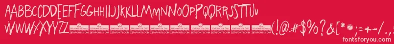 FreehandBlockletter Font – Pink Fonts on Red Background