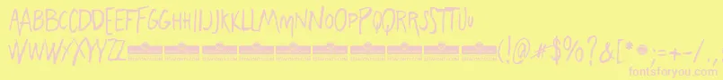 FreehandBlockletter Font – Pink Fonts on Yellow Background