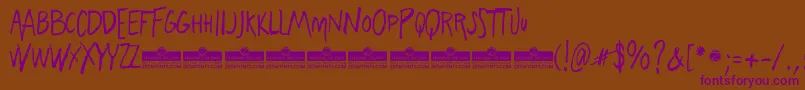 FreehandBlockletter Font – Purple Fonts on Brown Background