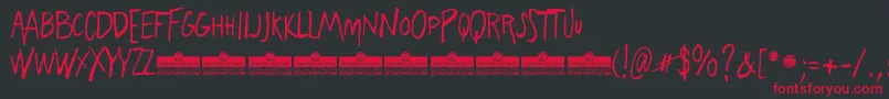 FreehandBlockletter Font – Red Fonts on Black Background