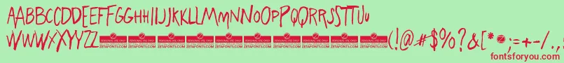 FreehandBlockletter Font – Red Fonts on Green Background