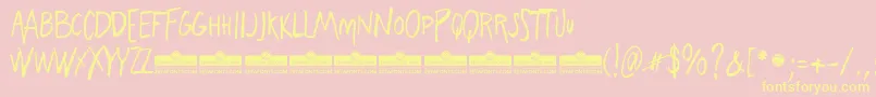 FreehandBlockletter Font – Yellow Fonts on Pink Background