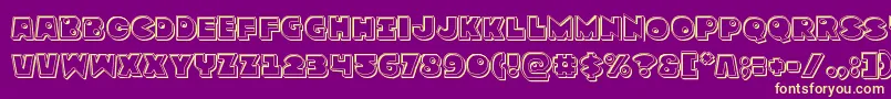 Zounderkiteengrave-fontti – keltaiset fontit violetilla taustalla
