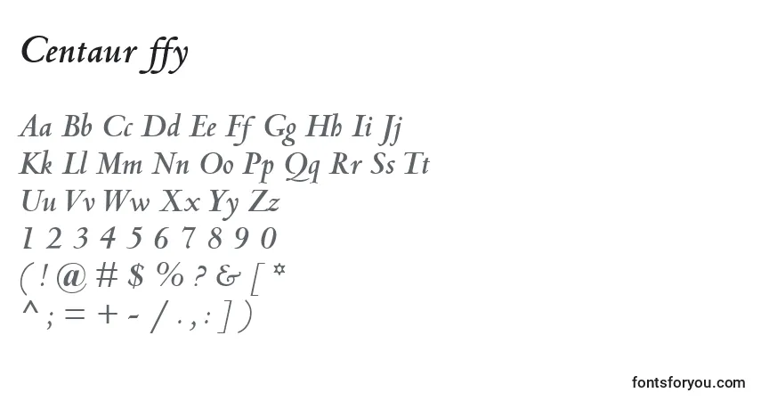 Centaur ffy-fontti – aakkoset, numerot, erikoismerkit