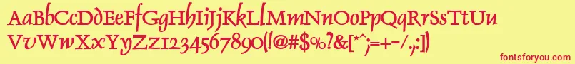 DolphinBold Font – Red Fonts on Yellow Background