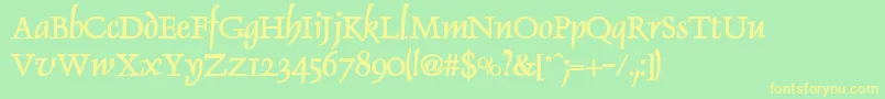 DolphinBold Font – Yellow Fonts on Green Background