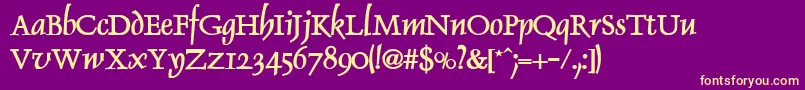 DolphinBold Font – Yellow Fonts on Purple Background