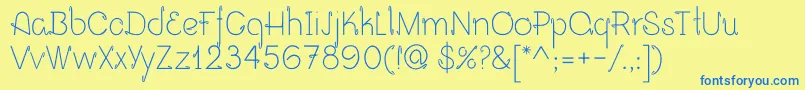 Opalo Font – Blue Fonts on Yellow Background