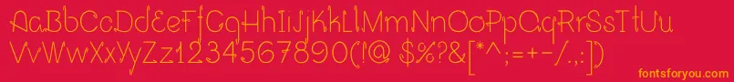 フォントOpalo – 赤い背景にオレンジの文字