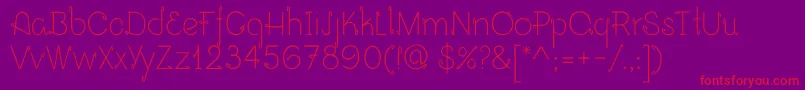 Opalo-Schriftart – Rote Schriften auf violettem Hintergrund