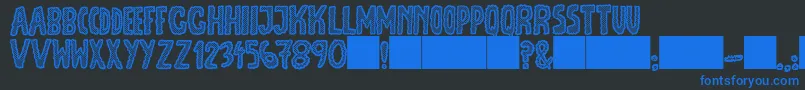 JmhEscamasWhite-Schriftart – Blaue Schriften auf schwarzem Hintergrund