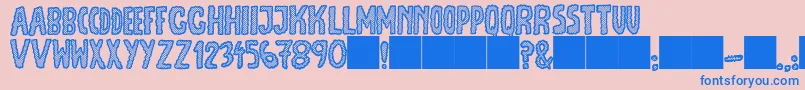 JmhEscamasWhite Font – Blue Fonts on Pink Background