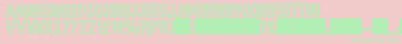 JmhEscamasWhite Font – Green Fonts on Pink Background