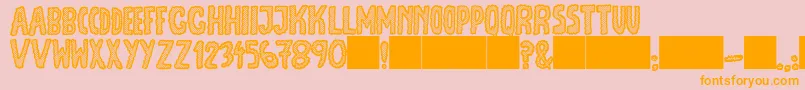 JmhEscamasWhite Font – Orange Fonts on Pink Background