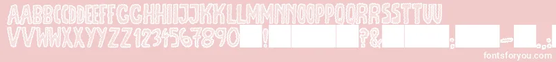 JmhEscamasWhite-fontti – valkoiset fontit vaaleanpunaisella taustalla