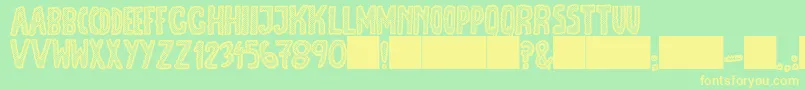JmhEscamasWhite-fontti – keltaiset fontit vihreällä taustalla