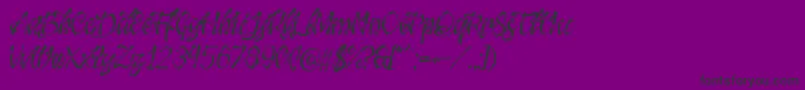 JackedElevenHighlight-Schriftart – Schwarze Schriften auf violettem Hintergrund