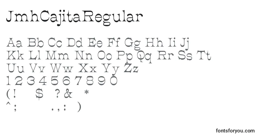 JmhCajitaRegular-fontti – aakkoset, numerot, erikoismerkit