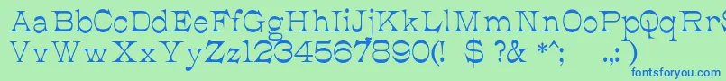 JmhCajitaRegular-Schriftart – Blaue Schriften auf grünem Hintergrund