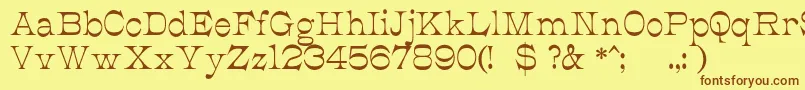 JmhCajitaRegular Font – Brown Fonts on Yellow Background