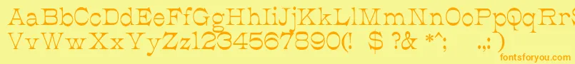 fuente JmhCajitaRegular – Fuentes Naranjas Sobre Fondo Amarillo