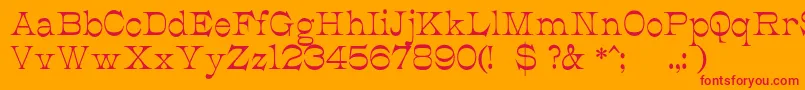 JmhCajitaRegular Font – Red Fonts on Orange Background