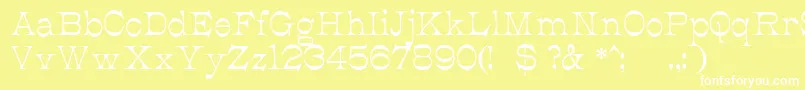 JmhCajitaRegular-Schriftart – Weiße Schriften auf gelbem Hintergrund