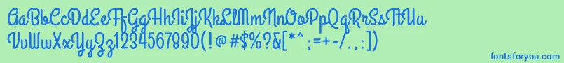 GrandhotelRegular Font – Blue Fonts on Green Background
