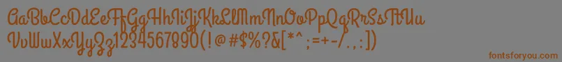 GrandhotelRegular Font – Brown Fonts on Gray Background