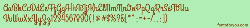 GrandhotelRegular Font – Brown Fonts on Green Background