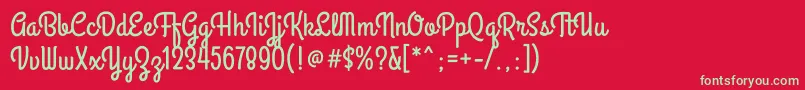 GrandhotelRegular Font – Green Fonts on Red Background