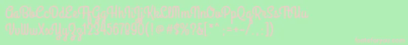 GrandhotelRegular Font – Pink Fonts on Green Background