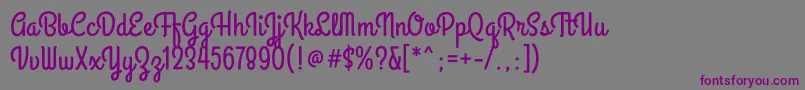 GrandhotelRegular-Schriftart – Violette Schriften auf grauem Hintergrund