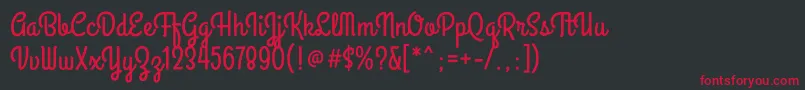 GrandhotelRegular Font – Red Fonts on Black Background