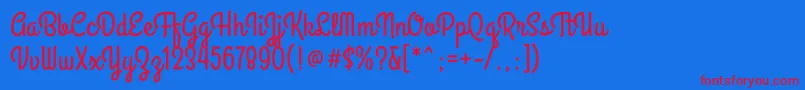 GrandhotelRegular Font – Red Fonts on Blue Background