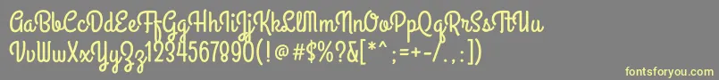 GrandhotelRegular Font – Yellow Fonts on Gray Background