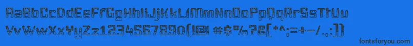 YouthanasiaTexture-Schriftart – Schwarze Schriften auf blauem Hintergrund