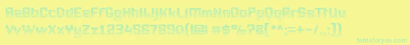 YouthanasiaTexture Font – Green Fonts on Yellow Background