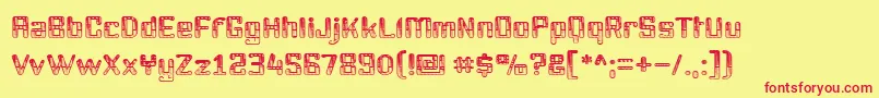 フォントYouthanasiaTexture – 赤い文字の黄色い背景
