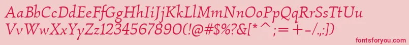 fuente KallosItcBookItalic – Fuentes Rojas Sobre Fondo Rosa