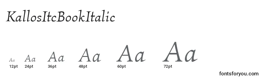 KallosItcBookItalic Font Sizes