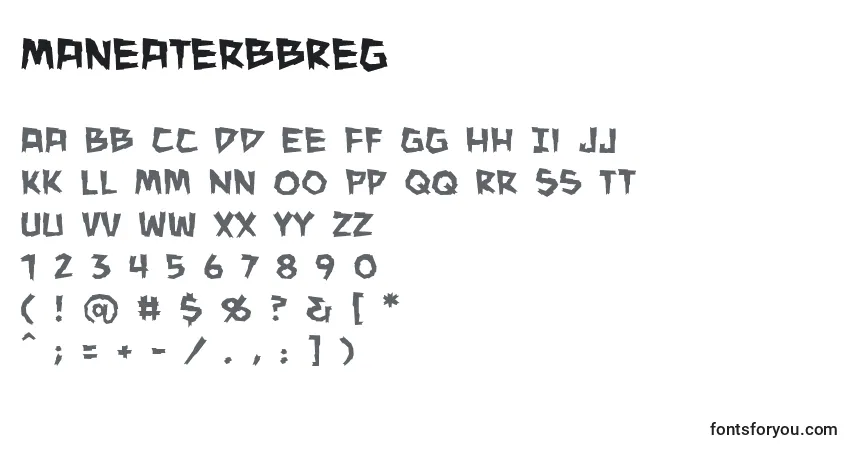A fonte ManeaterbbReg – alfabeto, números, caracteres especiais
