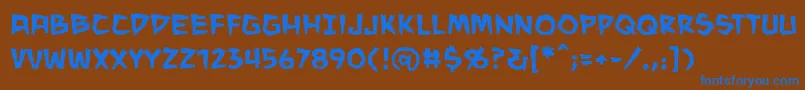フォントManeaterbbReg – 茶色の背景に青い文字