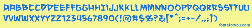 Czcionka ManeaterbbReg – niebieskie czcionki na żółtym tle